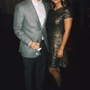 Bar III Gold & Black Shimmer Cocktail Dress